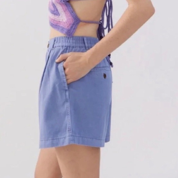 BDG Blaire Chino Short Shorts Pleated Periwinkle Blue Cotton Pull On Chino XS - Picture 10 of 11